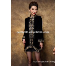 wholesale fashion embroidered ladies' coat dress trench coat for Russian lady